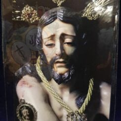 Estampa y medallita con la imagen de Jesús Atado a la Columna